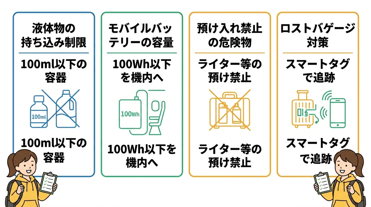 海外旅行のパッキングで注意すべき制限ルール