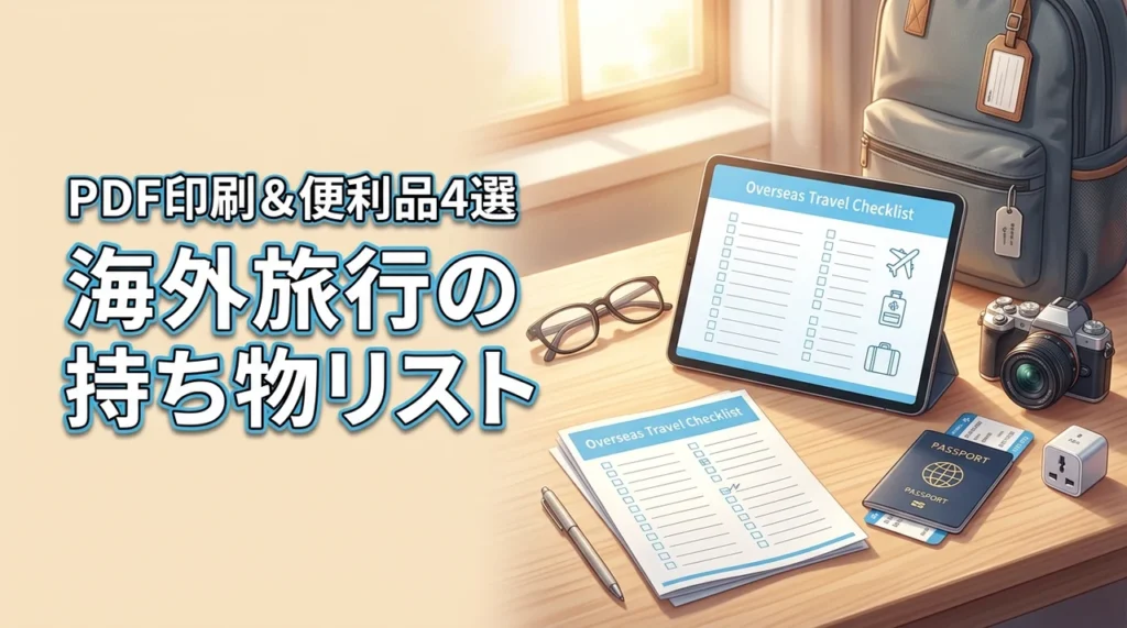 海外旅行の持ち物リストをpdfで印刷！必需品と厳選便利グッズ4選でパッキング完了