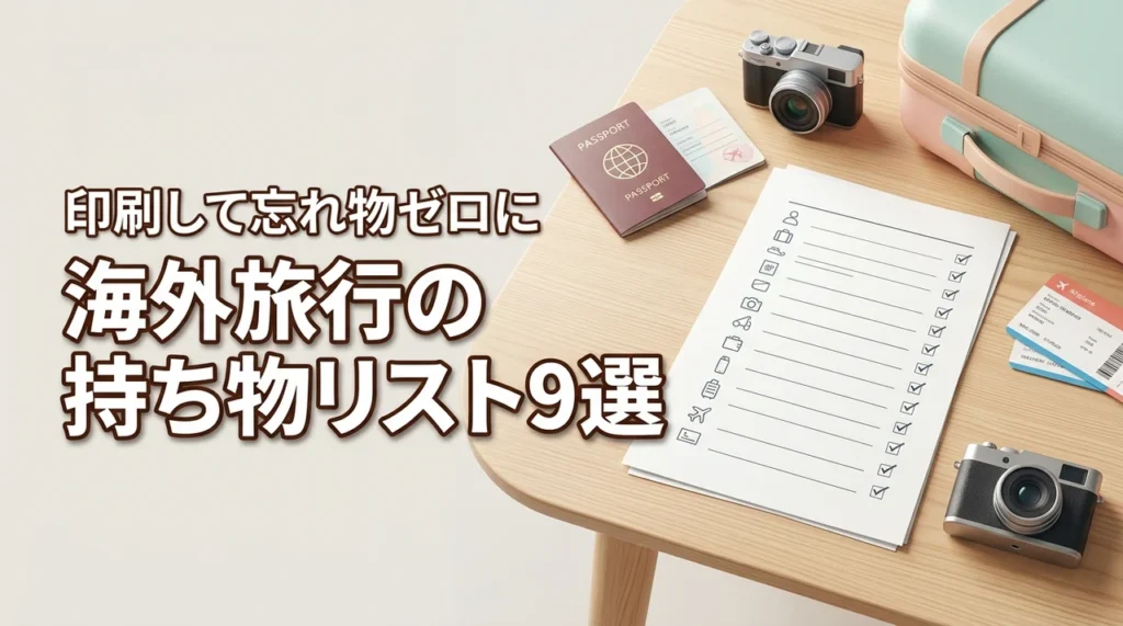 海外旅行の持ち物リストを印刷して忘れ物ゼロに！必需品や便利グッズ9選