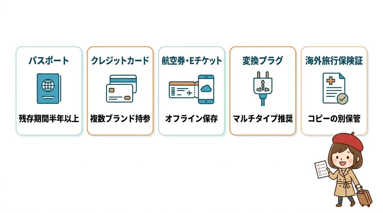 海外旅行の持ち物リスト：ヨーロッパ渡航の必需品