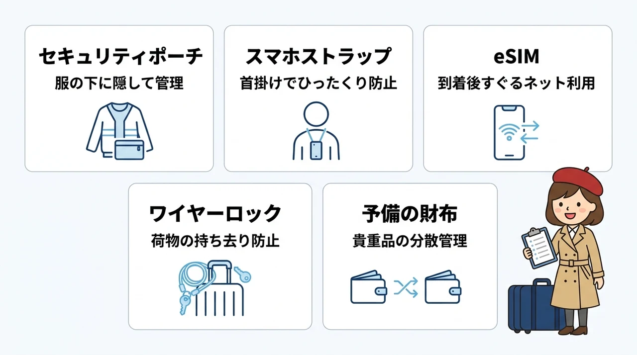 治安と通信を確保するヨーロッパ旅行の防犯対策