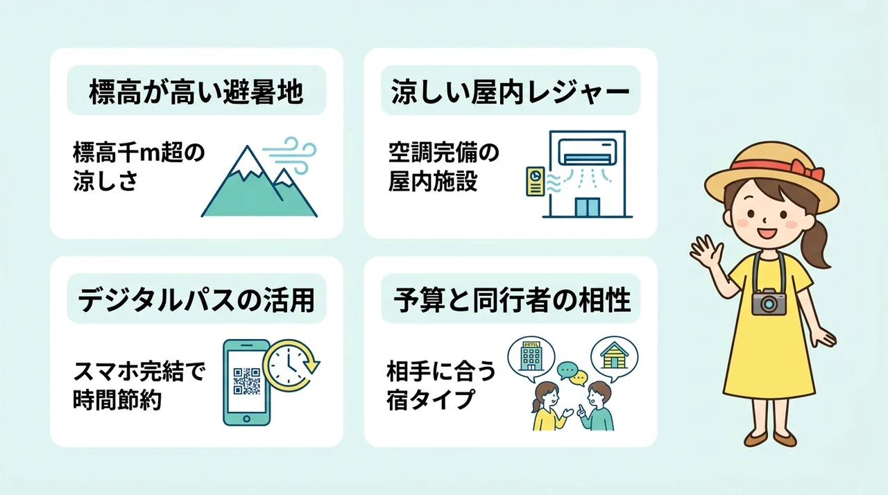 夏休みのプチ旅行を成功させる選び方