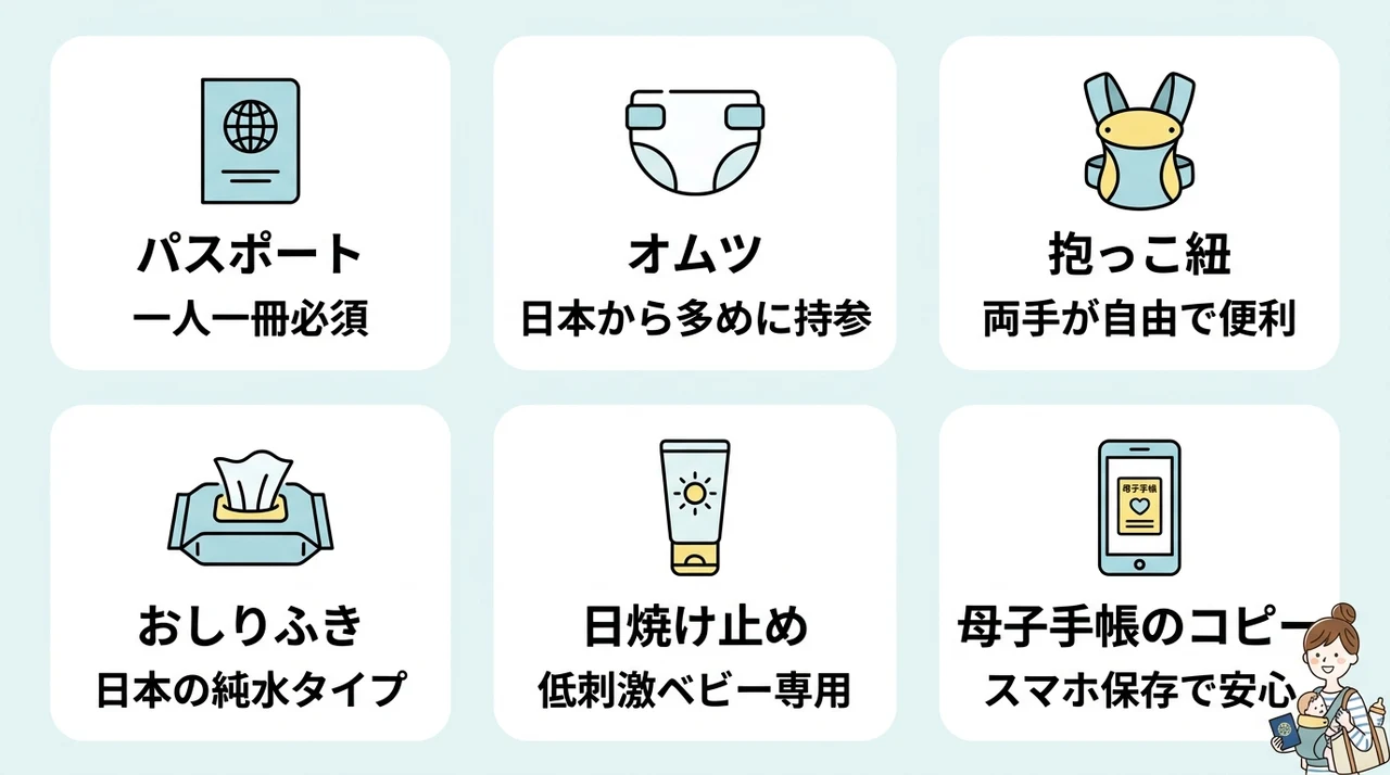 乳児との海外旅行で必須となる持ち物リスト