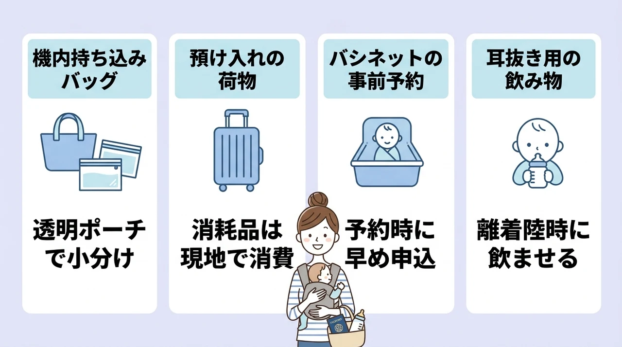 機内持ち込みと預け入れ荷物の正しい仕分け