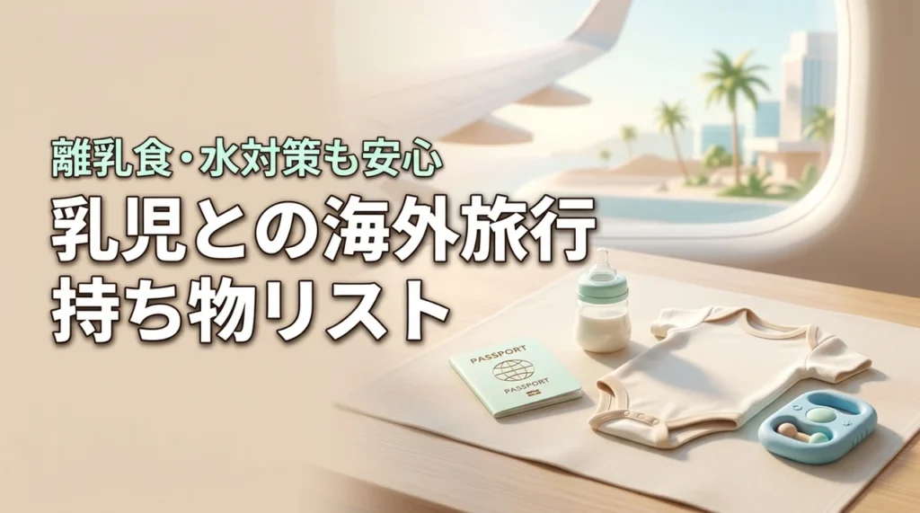 乳児との海外旅行の持ち物は何が必要？現地の水対策や離乳食の準備まで不安を解消