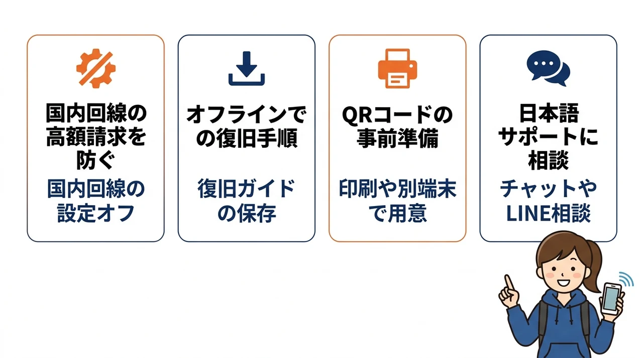 渡航先での設定とトラブル対処法