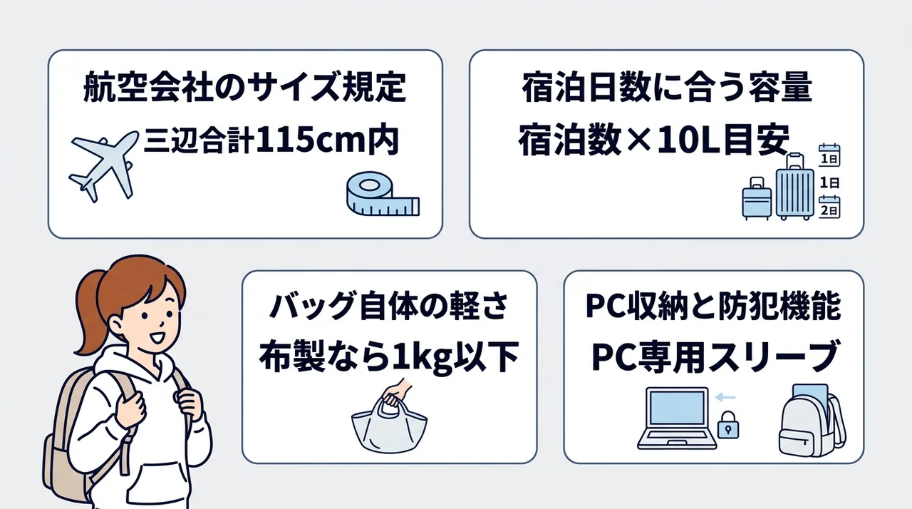 失敗しない機内持ち込みバックの選び方