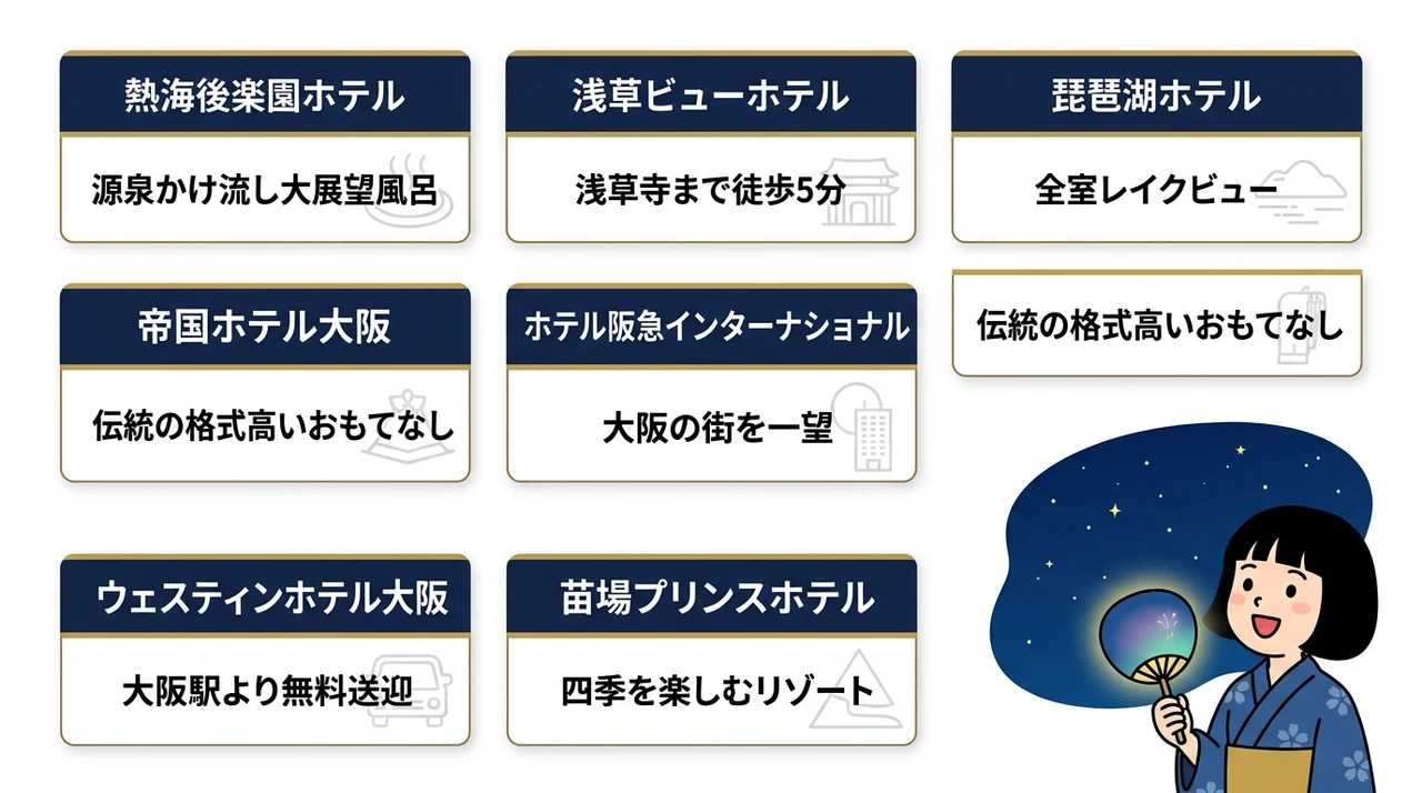 部屋から花火が見えるホテルおすすめ7選
