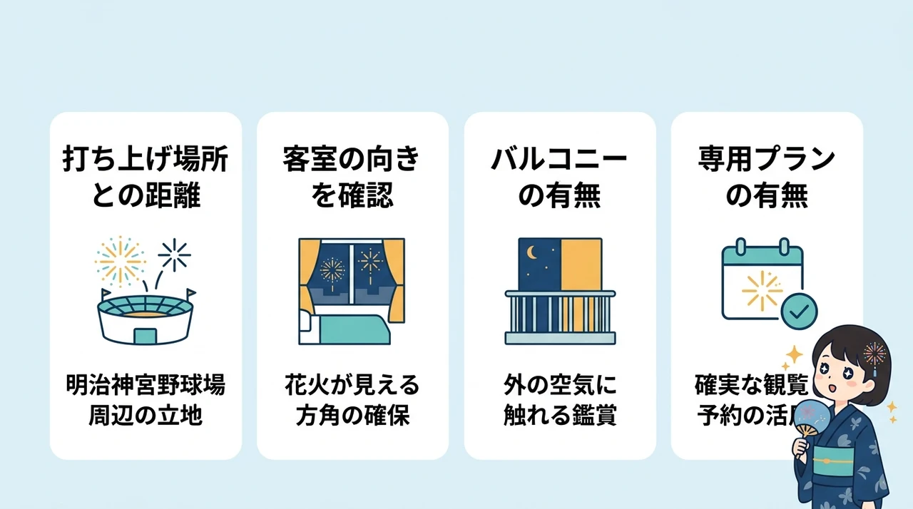 神宮外苑花火大会が見えるホテルの選び方
