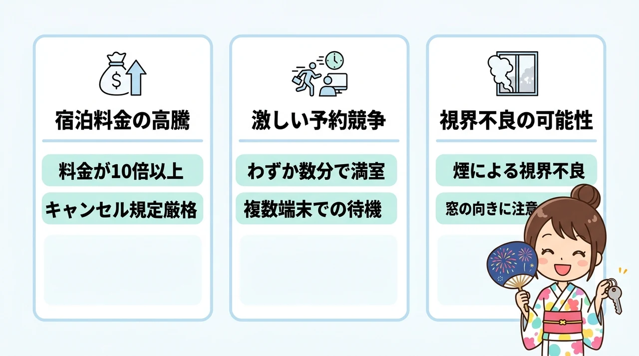 天神花火のホテル予約におけるデメリット3つ