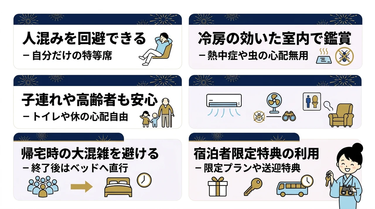 ホテルから花火を鑑賞するメリット5つ