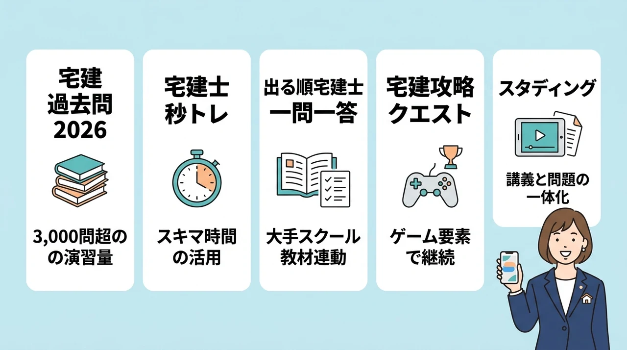 宅建の合格へ導くおすすめ過去問アプリ5選